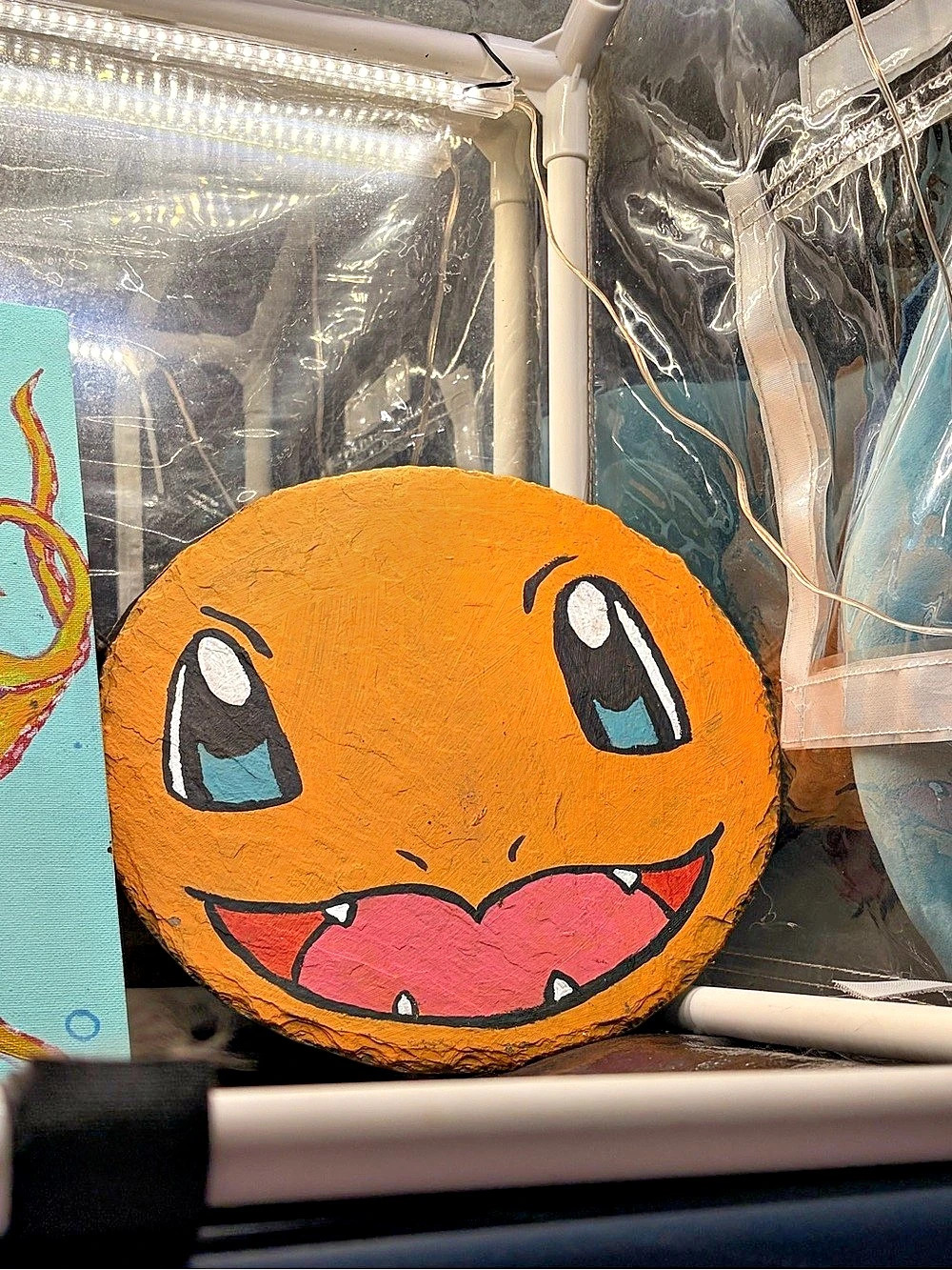 Orange & Pink Painted Character Decor